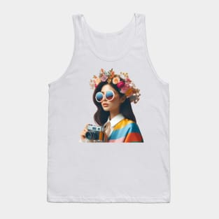 Snap! beauty girl with camera for photography Tank Top